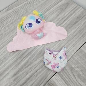 DISTROLLER Neonate Sorpresito Felicia Pink Curly Yellow Hair Pigtails w/blanket